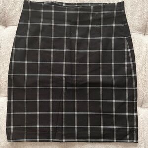 Dynamite Black Windowpane Mini Skirt